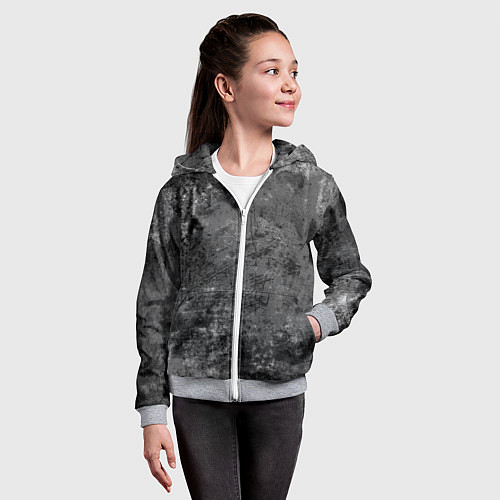 Детская толстовка на молнии Абстракция - grunge mood / 3D-Меланж – фото 4