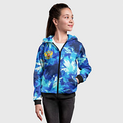 Толстовка на молнии детская Синий узорный камуфляж, цвет: 3D-черный — фото 2