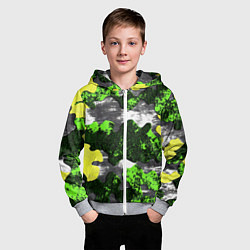 Толстовка на молнии детская Камуфляж из брызг краски, цвет: 3D-меланж — фото 2