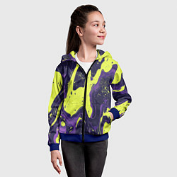 Толстовка на молнии детская Камуфляжный пятна, цвет: 3D-синий — фото 2