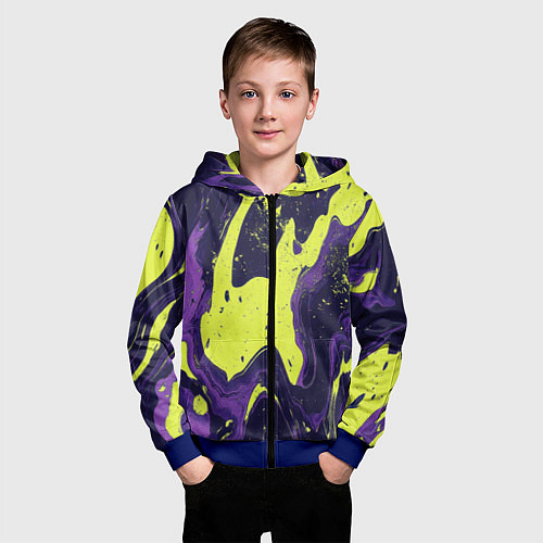 Детская толстовка на молнии Камуфляжный пятна / 3D-Синий – фото 3