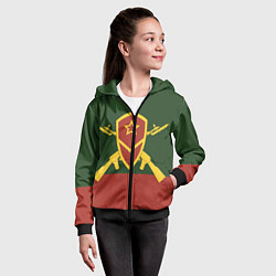 Толстовка на молнии детская Мотострелковые войска: герб со щитом, цвет: 3D-черный — фото 2