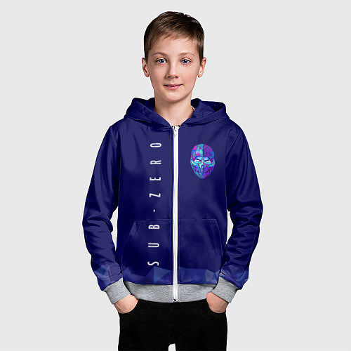 Детская толстовка на молнии Mortal Kombat - Саб-Зиро / 3D-Меланж – фото 3