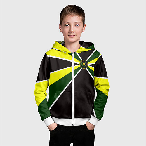 Детская толстовка на молнии Мотострелковые войска: шеврон без текста / 3D-Белый – фото 3