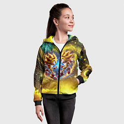 Толстовка на молнии детская Sonic and Shadow battle in space - movie, цвет: 3D-черный — фото 2