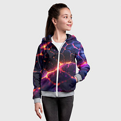 Толстовка на молнии детская Текстура вулкана, цвет: 3D-меланж — фото 2