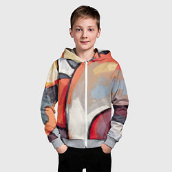 Толстовка на молнии детская Абстракция с кругами, цвет: 3D-меланж — фото 2