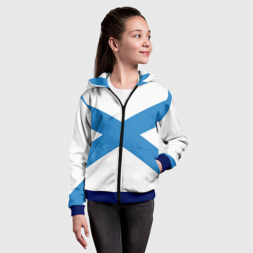 Детская толстовка на молнии Военно-морской флот: Андреевский флаг / 3D-Синий – фото 4