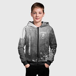 Толстовка на молнии детская Lamborghini - grey gradient вертикально, цвет: 3D-черный — фото 2