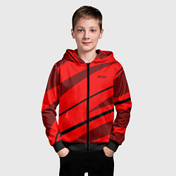 Толстовка на молнии детская Sport красный с чёрным полосами, цвет: 3D-черный — фото 2