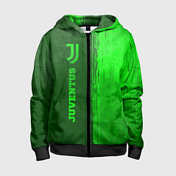 Толстовка на молнии детская Juventus - green gradient по-вертикали, цвет: 3D-черный