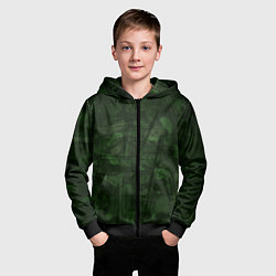 Толстовка на молнии детская Абстракция - strange camouflage, цвет: 3D-черный — фото 2