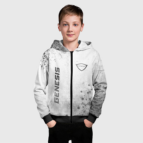 Детская толстовка на молнии Genesis - white gradient вертикально / 3D-Черный – фото 3