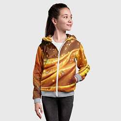 Толстовка на молнии детская Золотая ткань с блестками, цвет: 3D-меланж — фото 2