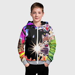 Толстовка на молнии детская Фанату аниме, цвет: 3D-меланж — фото 2