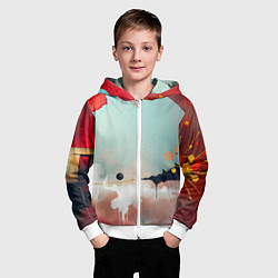 Толстовка на молнии детская Сюрреалистичная абстракция, цвет: 3D-белый — фото 2