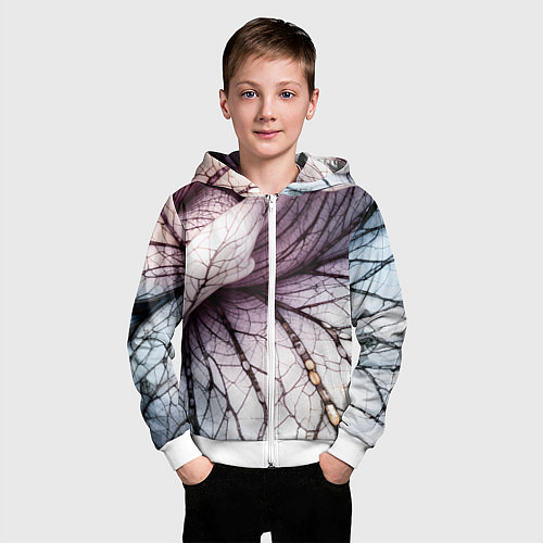 Детская толстовка на молнии Раскрытый цветок / 3D-Белый – фото 3