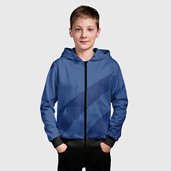 Толстовка на молнии детская Синий текстурный с полосой, цвет: 3D-черный — фото 2