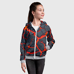 Толстовка на молнии детская Текущая в породе лава, цвет: 3D-меланж — фото 2
