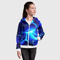 Толстовка на молнии детская Синие плиты лед, цвет: 3D-белый — фото 2