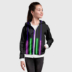 Толстовка на молнии детская Color Purple green pink, цвет: 3D-белый — фото 2