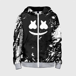 Толстовка на молнии детская Marshmello брызги красок, цвет: 3D-меланж