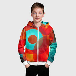 Толстовка на молнии детская Оптическая абстракция с кругами, цвет: 3D-белый — фото 2