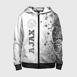 Толстовка на молнии детская Ajax - white gradient по-вертикали, цвет: 3D-черный