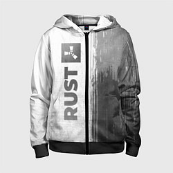 Толстовка на молнии детская Rust - white gradient по-вертикали, цвет: 3D-черный
