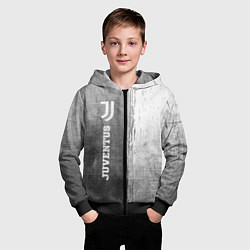 Толстовка на молнии детская Juventus - grey gradient по-вертикали, цвет: 3D-черный — фото 2