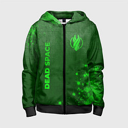 Толстовка на молнии детская Dead Space - green gradient вертикально, цвет: 3D-черный