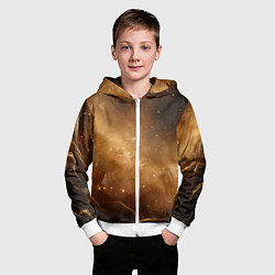 Толстовка на молнии детская Песочный фон со звездами, цвет: 3D-белый — фото 2