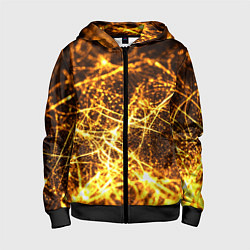Толстовка на молнии детская Текстура золотые нити, цвет: 3D-черный