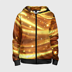 Толстовка на молнии детская Золотая ткань с блестками, цвет: 3D-черный