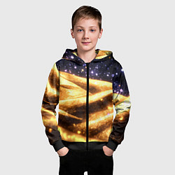 Толстовка на молнии детская Золотая текстура и синее небо, цвет: 3D-черный — фото 2
