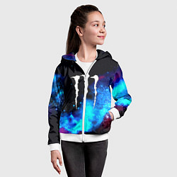 Толстовка на молнии детская Monster energy космос, цвет: 3D-белый — фото 2