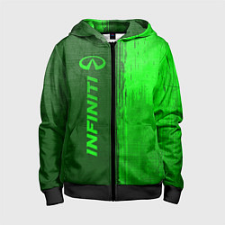 Толстовка на молнии детская Infiniti - green gradient по-вертикали, цвет: 3D-черный