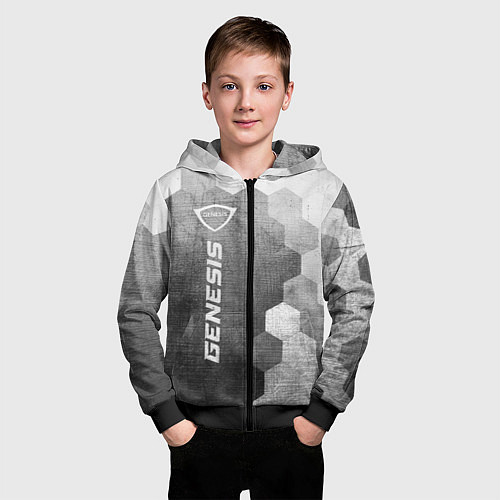 Детская толстовка на молнии Genesis - grey gradient по-вертикали / 3D-Черный – фото 3