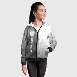 Толстовка на молнии детская West Ham - grey gradient по-вертикали, цвет: 3D-черный — фото 2