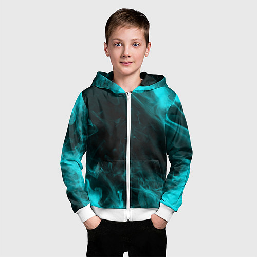 Детская толстовка на молнии Neon smoke / 3D-Белый – фото 3