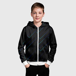 Толстовка на молнии детская Color blue black, цвет: 3D-белый — фото 2
