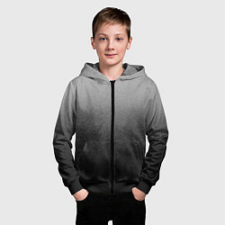 Толстовка на молнии детская Серый градиент с затемнением текстура крошка, цвет: 3D-черный — фото 2