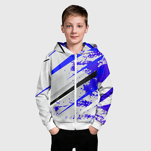Детская толстовка на молнии Color white blue / 3D-Белый – фото 3