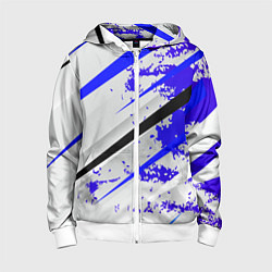 Толстовка на молнии детская Color white blue, цвет: 3D-белый