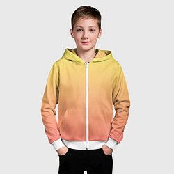 Толстовка на молнии детская Градиент нежный жёлто-розовый, цвет: 3D-белый — фото 2