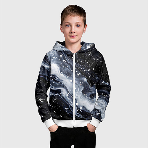 Детская толстовка на молнии Млечный путь в космоссе / 3D-Белый – фото 3