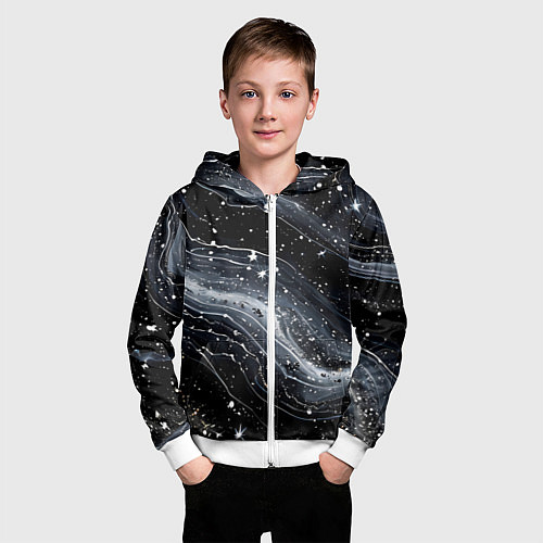 Детская толстовка на молнии Космические дали / 3D-Белый – фото 3