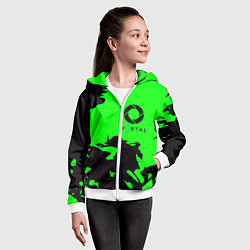 Толстовка на молнии детская Portal черный дым, цвет: 3D-белый — фото 2