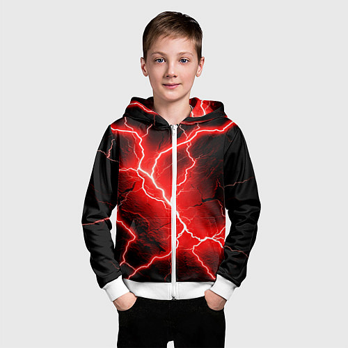 Детская толстовка на молнии Lightning / 3D-Белый – фото 3