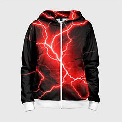 Толстовка на молнии детская Lightning, цвет: 3D-белый